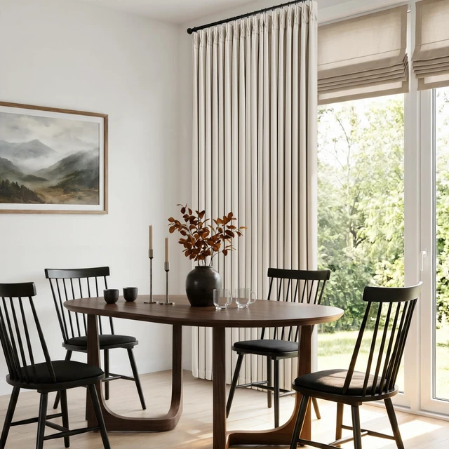 Alt view image 6 of 7 - 60 Inch Wide Pinch Pleated 100% Blackout Curtains 102 Inches Long, Natural | Memory Trained, Thick Linen with 2 Layer, Thermal Insulated Noise Reducing Light Blocking, for Living Room Bedroom 1 Panel