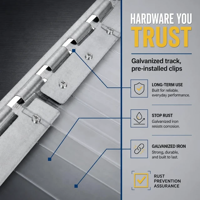 Alt view image 5 of 7 - Clear Kit PVC Smooth Plastic Strip Door Curtain 6x7 ft. (72x84.2 in) Standard Clear Waterproof Commercial Walk in Freezers Warehouse Garage Gate Doorway Clean Rooms Heavy Duty Vinyl 1173