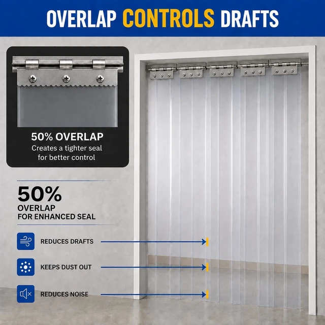 Alt view image 4 of 7 - Clear Kit PVC Smooth Plastic Strip Door Curtain 6x7 ft. (72x84.2 in) Standard Clear Waterproof Commercial Walk in Freezers Warehouse Garage Gate Doorway Clean Rooms Heavy Duty Vinyl 1173