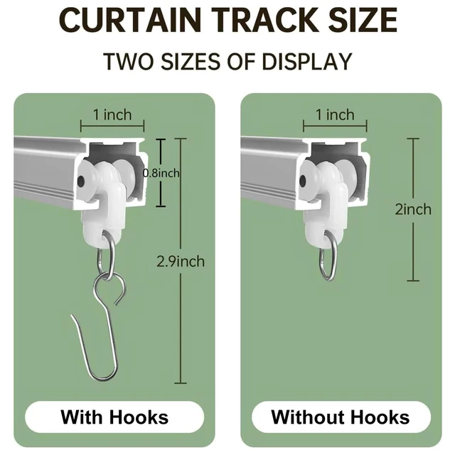Alt view image 2 of 6 - Ceiling Curtain Tracks 18FT,Curtain Track Wall Mount,Ceiling Mounted Sliding Door Curtains Rails Outdoor Extra Long Curtains Rod Room Divider Track for Living Bedroom with Hooks,White