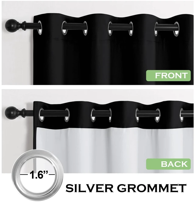 Alt view image 4 of 7 - Soundproof Curtains Thermal Insulated 100% Blackout 4 Layers | Anti-dust with Melt-Blown Triple Layer Noise Reducing Drapes for Bedroom Nursery Living Room, W52 x L84, Black, 2 Panels