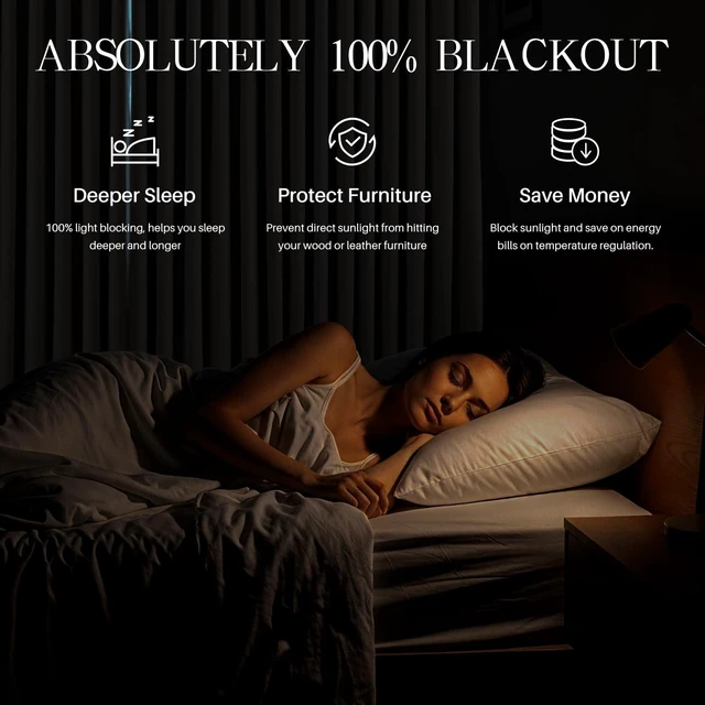 Alt view image 7 of 7 - Pinch Pleated Linen Curtains 100% Blackout 95 Inches Long for Bedroom | Natural Black Out Thermal Insulated Curtain Room Darkening Memory Trained Pleat Window Drapes with Hooks, 1 Panel, 60"Wx95"L