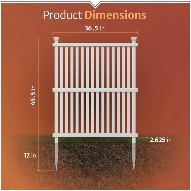 Alt view image 3 of 5 - Enclo Wilmington Privacy Screen 2pk, White Vinyl DIY No Dig Kit | 45.5inH x 36.5inW, 2 Panels, ZP19008