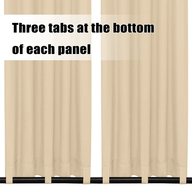Alt view image 3 of 7 - Outdoor Curtains for Patio 6 Panels, 54x96 inch, Beige | Waterproof, Windproof, Weatherproof Privacy Outdoor Curtains for Cabanas Porches and Pergolas, Grommet Top and Tab Bottom