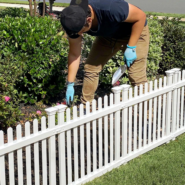 Main image of Roger Rabbit Garden Fence, White Vinyl DIY No Dig Kit | 2ftH x 2ftW, 3 Panels, Garden Border Edging, ZP19056