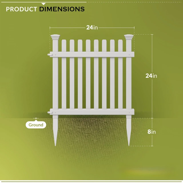 Alt view image 2 of 4 - Roger Rabbit Garden Fence, White Vinyl DIY No Dig Kit | 2ftH x 2ftW, 3 Panels, Garden Border Edging, ZP19056