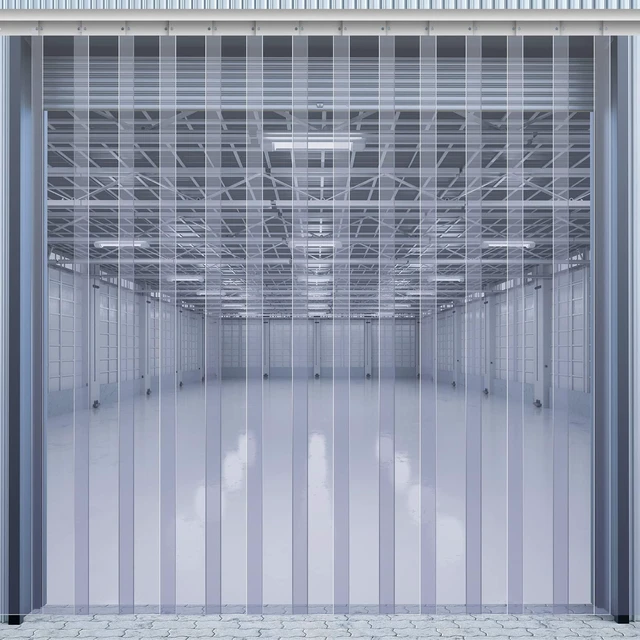 Main image of 60 X 84 Inch Clear Freezer Door Curtain Plastic Strips | 0.08" Thick Smooth PVC Waterproof, for Walk in Cooler Warehouse Garage, Refrigerator Flaps Strips, Entryway Barrier