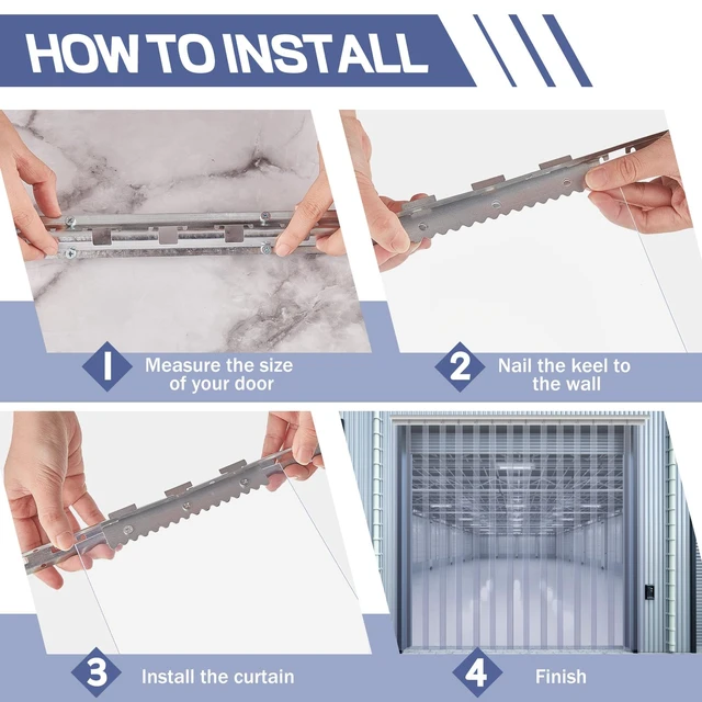 Alt view image 4 of 7 - 60 X 84 Inch Clear Freezer Door Curtain Plastic Strips | 0.08" Thick Smooth PVC Waterproof, for Walk in Cooler Warehouse Garage, Refrigerator Flaps Strips, Entryway Barrier