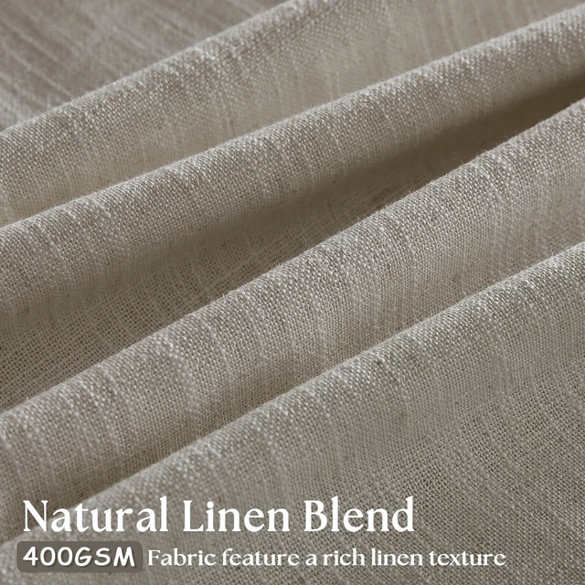 Alt view image 3 of 7 - Burlywood Birch Pinch Pleat Linen Curtains 108 Inches Long 70 Inch Wide | Light Filtering Semi Sheer, Pinch Pleat Drapes Back Tab, Extra Wide 70x108 Curtains for Living Dining Room Patio Sliding Door