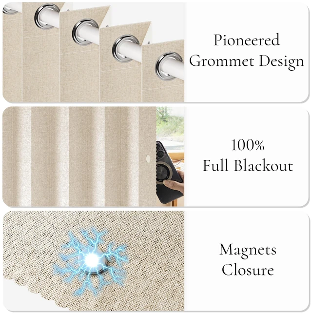 Alt view image 6 of 7 - Accordion Door Curtains for Doorways, Curtain Door for Privacy Use, Fabric Curtain Panel, 1 Panel, W120 x L96, Sand
