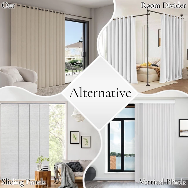 Alt view image 7 of 7 - Accordion Door Curtains for Doorways, Curtain Door for Privacy Use, Fabric Curtain Panel, 1 Panel, W120 x L96, Sand