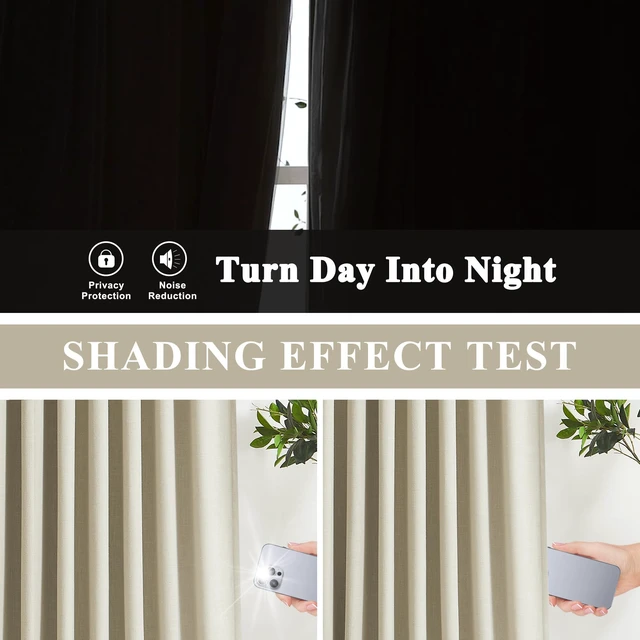Alt view image 3 of 7 - Sand Pinch Pleated Full Blackout Curtains Linen Blended Room Darkening Window Curtains 102 inch for Living Room Bedroom Thermal Insulated Pinch Pleat Drapes with Hooks 40" Wx102 Lx2