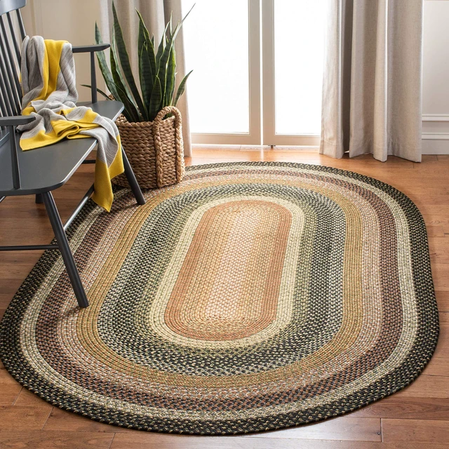 Main image of Braided Oval Rug 4x6, Braided Multi BRD308A | 1/4" Pile, Indoor Rug, Durable, Kid & Pet Friendly, Polypropylene Fibers, Easy Care, patio, bedroom