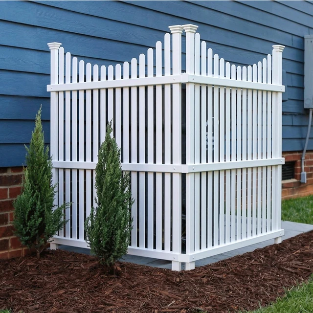 Main image of Huntersville Privacy Screen 2pk, White Vinyl DIY No Dig Kit | 45inH x 36inW, 2 Panels, ZP19036