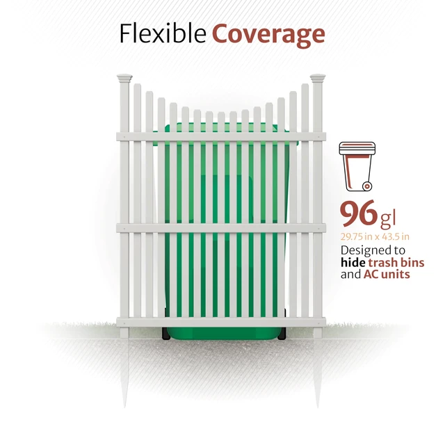 Alt view image 4 of 5 - Huntersville Privacy Screen 2pk, White Vinyl DIY No Dig Kit | 45inH x 36inW, 2 Panels, ZP19036