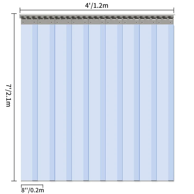 Alt view image 2 of 4 - 9PCS Freezer Strip Door Curtain, 84" Height X 48" Width, 0.08 Inch Thickness PVC Curtain Strip for Walk in Freezers, Coolers & Warehouse Doors, with 80% Overlap for 4' X 7' Doors