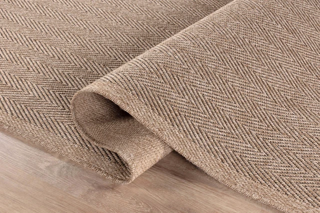 Alt view image 3 of 7 - Easy Jute Rug 5x7, Indoor Outdoor Natural Color Fiber Area Rugs for Living Room Patio and Bedroom Rug Herringbone Seagrass Woven Design Easy-Cleaning, Washable Outside Carpet Alfombras 5 x 7
