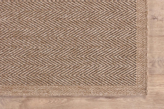 Alt view image 5 of 7 - Easy Jute Rug 5x7, Indoor Outdoor Natural Color Fiber Area Rugs for Living Room Patio and Bedroom Rug Herringbone Seagrass Woven Design Easy-Cleaning, Washable Outside Carpet Alfombras 5 x 7