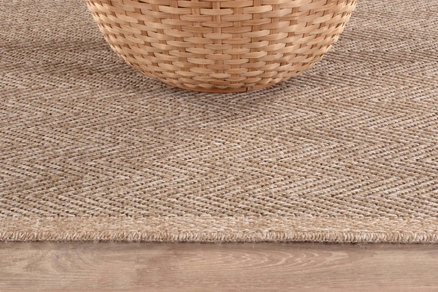 Alt view image 7 of 7 - Easy Jute Rug 5x7, Indoor Outdoor Natural Color Fiber Area Rugs for Living Room Patio and Bedroom Rug Herringbone Seagrass Woven Design Easy-Cleaning, Washable Outside Carpet Alfombras 5 x 7
