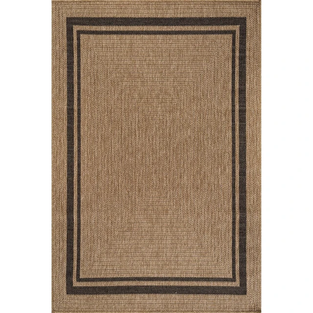 Alt view image 2 of 7 - Easy Jute Bordered Rug 5x7 Washable Durable Indoor Outdoor Area Rugs for Living Dining Room Patio Office Stain Resistant Non Shedding Casual Indoor Outside Carpet 5 x 7 Natural
