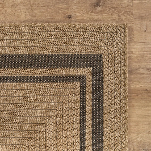Alt view image 6 of 7 - Easy Jute Bordered Rug 5x7 Washable Durable Indoor Outdoor Area Rugs for Living Dining Room Patio Office Stain Resistant Non Shedding Casual Indoor Outside Carpet 5 x 7 Natural