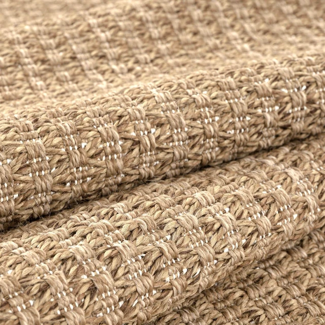 Alt view image 3 of 7 - Easy Jute Rugs 5x7 Natural Color Living Room Indoor Outdoor Area Rug for Farmhouse Patio and Kitchen Rug High Traffic Washable Easy to Clean Solid Boho Woven Design Outside Carpet (5 x 7)