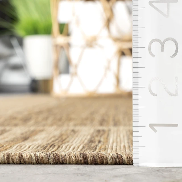 Alt view image 3 of 7 - Asha Light Brown Bordered Indoor/Outdoor Area Rug, 7' Round