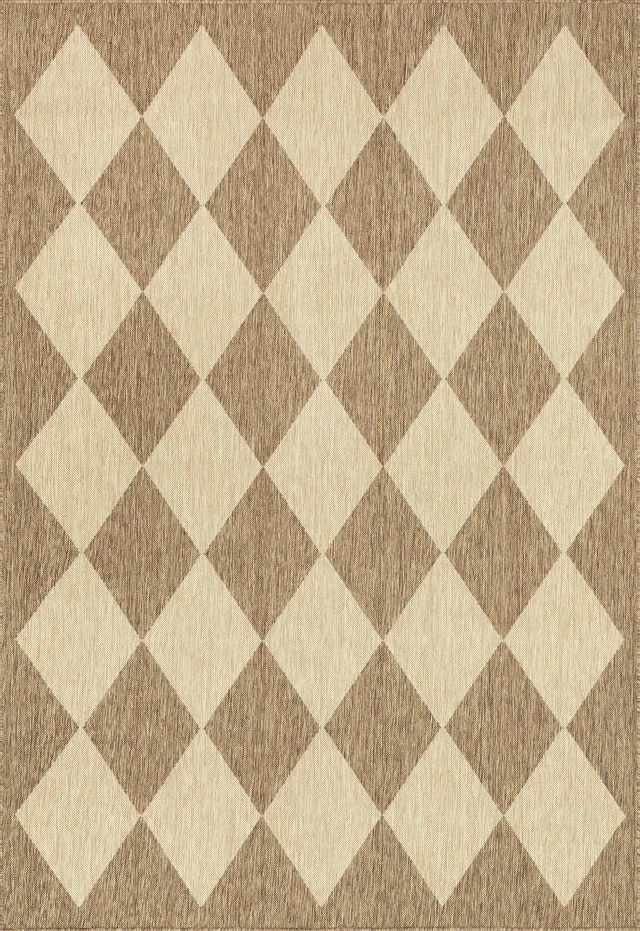 Alt view image 2 of 7 - Sabina Brown Trellis Power Loomed Indoor/Outdoor Area Rug, 5' x 8'