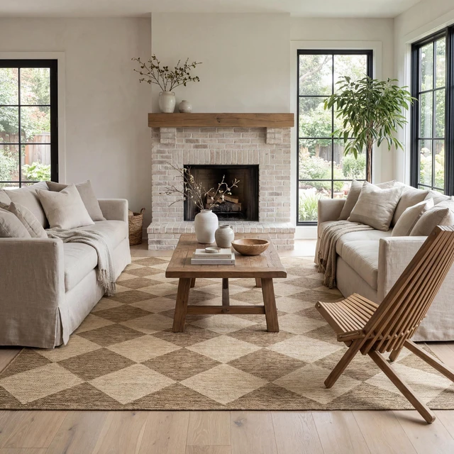 Main image of Sabina Brown Trellis Power Loomed Indoor/Outdoor Area Rug, 5' x 8'