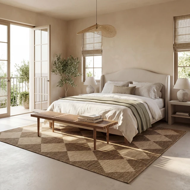 Alt view image 3 of 7 - Sabina Brown Trellis Power Loomed Indoor/Outdoor Area Rug, 5' x 8'