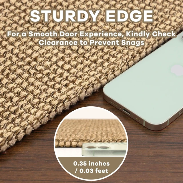 Alt view image 2 of 7 - Woven Area Rugs 6x9 Ft Washable Living Room Rugs Non Slip Rubber Backed Dining Room Rug Braided Bedroom Rugs Indoor Floor Carpet for Living Room, Bedroom, Dining Room, Orange/Tan/Brown