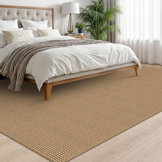 Alt view image 6 of 7 - Woven Area Rugs 6x9 Ft Washable Living Room Rugs Non Slip Rubber Backed Dining Room Rug Braided Bedroom Rugs Indoor Floor Carpet for Living Room, Bedroom, Dining Room, Orange/Tan/Brown