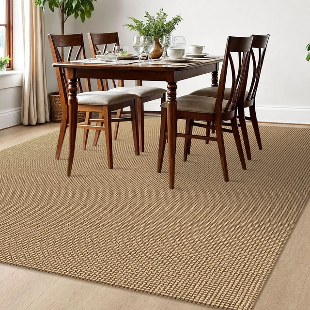 Alt view image 7 of 7 - Woven Area Rugs 6x9 Ft Washable Living Room Rugs Non Slip Rubber Backed Dining Room Rug Braided Bedroom Rugs Indoor Floor Carpet for Living Room, Bedroom, Dining Room, Orange/Tan/Brown