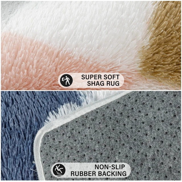 Alt view image 6 of 7 - Checkered Area Rug 8x10 for Living Room Soft Fluffy Shag Carpet | Machine Washable, Non-Slip, Colorful, High Pile, Cozy for Bedroom, Kids Room, Nursery, Playroom, Classroom, Modern Decor
