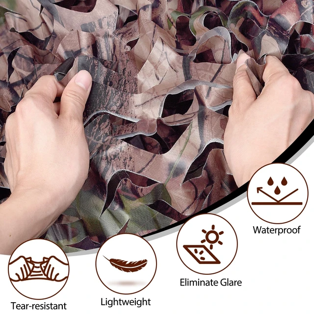 Alt view image 2 of 7 - Large Camouflage Netting Camo Netting Camo Tarp for Party Decor Birthday Cover Outdoor Hunting Camping Cover (Camo Bionic Leaves, 19.7ftx19.7ft, 6m*6m)