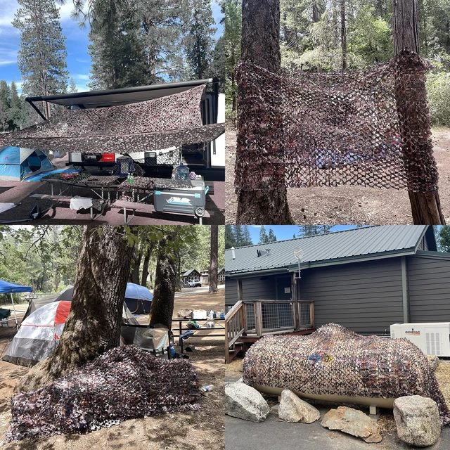Alt view image 6 of 7 - Large Camouflage Netting Camo Netting Camo Tarp for Party Decor Birthday Cover Outdoor Hunting Camping Cover (Camo Bionic Leaves, 19.7ftx19.7ft, 6m*6m)
