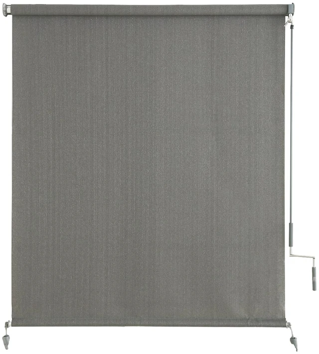 Main image of Outdoor Roller Shades, Cordless Patio Roller Up Blinds with Shade Cloth for Porch Gazebo Pergola Balcony Backyard, 2 Poles & 1 Fabric, Grey, 84" Wx96 H