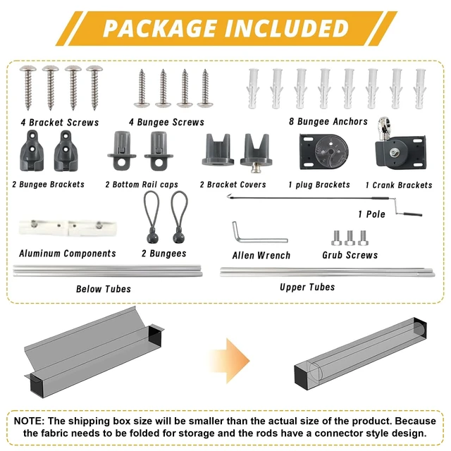 Alt view image 4 of 7 - Outdoor Roller Shades, Cordless Patio Roller Up Blinds with Shade Cloth for Porch Gazebo Pergola Balcony Backyard, 2 Poles & 1 Fabric, Grey, 84" Wx96 H