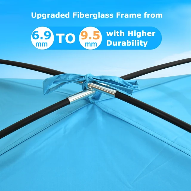 Alt view image 4 of 7 - Beach Tent Sun Shelter for 3/4/6/8 Person, UPF 50+ UV Protection Beach Shade Canopy Tent, Lightweight, Easy Set Up and Carry