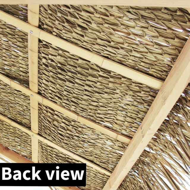 Alt view image 2 of 7 - Mexican Palm Thatch Roof Runner Roll for Eco-Friendly Duck Blind Grass Tiki Hut Palapa Roofing Tiki Bars 35 in H x 8 ft L