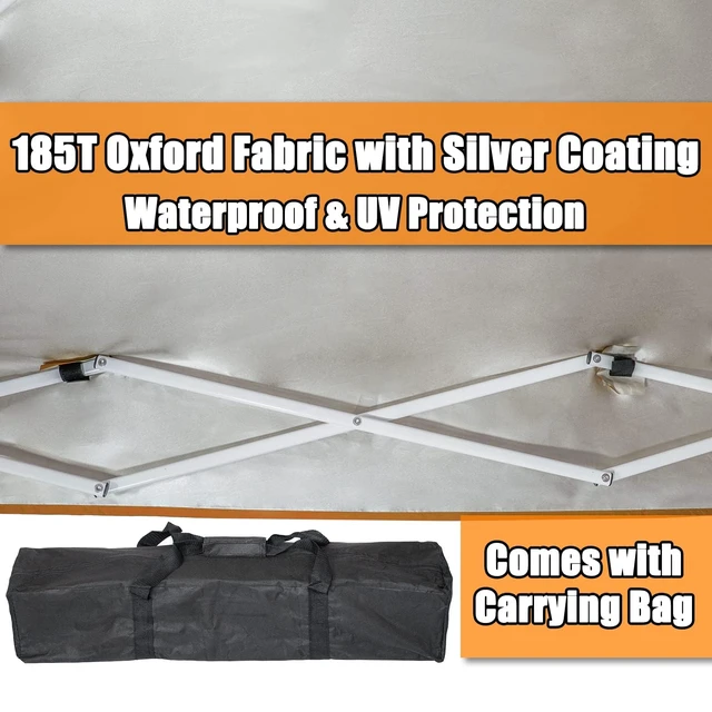 Alt view image 6 of 7 - 6x4 Ft Pop-Up Canopy Tent Portable Outdoor Canopy Light Brown | Small Pop Up Canopy with UV-Resistant 185T Oxford Fabric, Sturdy Steel Frame, Easy Setup, Folding Design & Carry Bag Outdoor