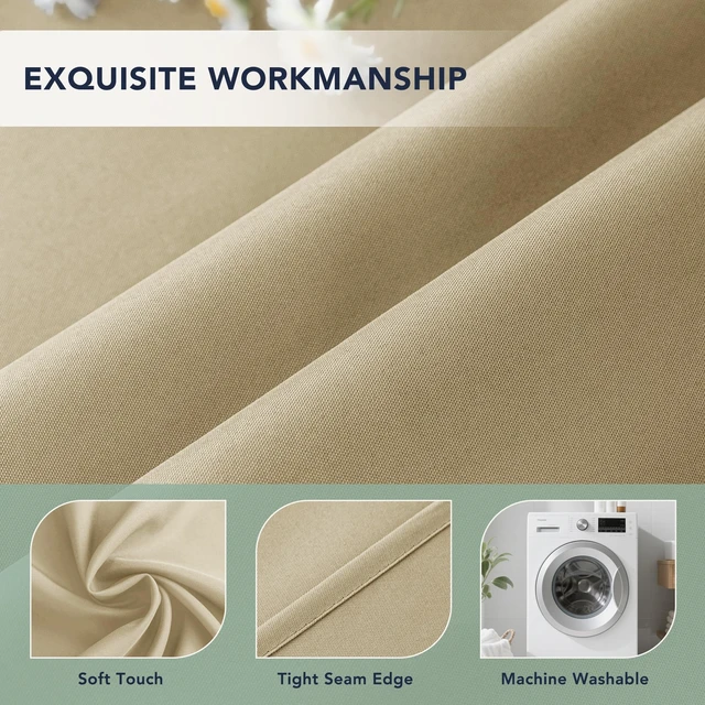 Alt view image 5 of 7 - Outdoor Curtains for Patio Waterproof, 6 Drape Panels, Sun Shades | Privacy & Weatherproof, Outside Curtains for Porch, Gazebo, Pergola, Cabana, Balcony, Grommet Top, 54 x 120 Inch, Cream