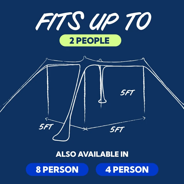 Alt view image 6 of 7 - Beach Tent Sun Shelter, Beach Shade Canopy with UPF50+ Protection | Beach Canopy Tent Sun Shade, Cabana Includes Carry Bag, Sand Shovel, Ground Pegs, 4 Poles & Anchor Bags, 5ftX5ft Royal Blue