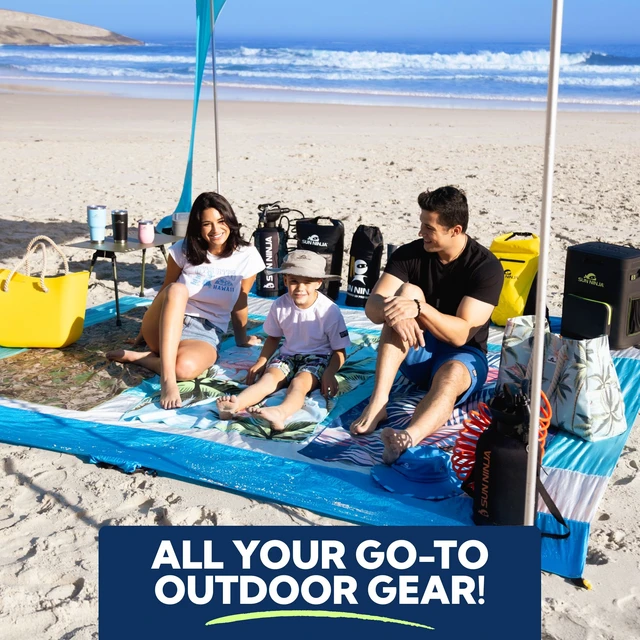Alt view image 7 of 7 - Beach Tent Sun Shelter, Beach Shade Canopy with UPF50+ Protection | Beach Canopy Tent Sun Shade, Cabana Includes Carry Bag, Sand Shovel, Ground Pegs, 4 Poles & Anchor Bags, 5ftX5ft Royal Blue