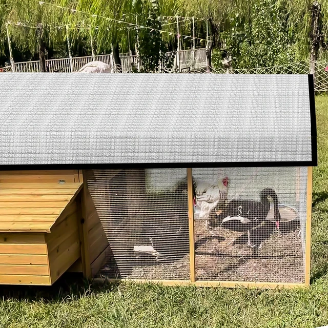 Alt view image 6 of 7 - Aluminum Shade Cloth- Breathable Cooling 80% Shading Rate with Edge and Mesh Easy Hanging,Shade Cloth for Garden,Greenhouse,Balcony,Lawn Terrace,Chicken Coop and Dog Kennel,Reflective Tarp