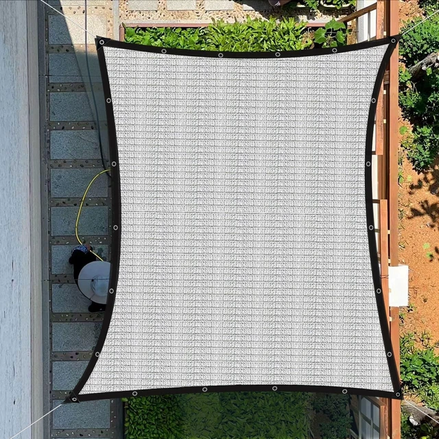 Alt view image 7 of 7 - Aluminum Shade Cloth- Breathable Cooling 80% Shading Rate with Edge and Mesh Easy Hanging,Shade Cloth for Garden,Greenhouse,Balcony,Lawn Terrace,Chicken Coop and Dog Kennel,Reflective Tarp