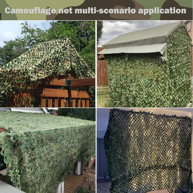 Alt view image 5 of 7 - Party Decor Camouflage Netting Dinosaur Birthday Theme Camo Tarp Sheerness Camo Netting for Hunting Blind Deer Stand Canopy Cover (Woodland Camo, 19.7ftx19.7ft, 6m*6m)