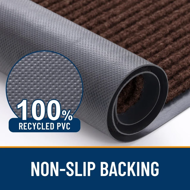 Alt view image 3 of 7 - Front Door Mat 71x47, Waterproof Heavy-Duty Indoor Outdoor Doormat | Brown, Absorbent, Stain and Fade Resistant, Non-Slip Backing, Easy-Clean Welcome Floor Mat for Entryway, Patio and Porch