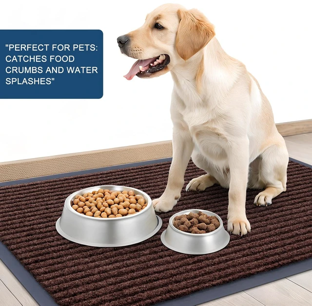Alt view image 6 of 7 - Front Door Mat 71x47, Waterproof Heavy-Duty Indoor Outdoor Doormat | Brown, Absorbent, Stain and Fade Resistant, Non-Slip Backing, Easy-Clean Welcome Floor Mat for Entryway, Patio and Porch