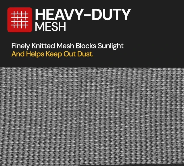 Alt view image 6 of 7 - 12'x26' Black 70% Shade Mesh Tarp for Outdoor w/Grommets - 6 Oz Extra Durable Heavy Duty Mesh Tarps for Dump Truck, Rolloff Trucks - Mesh Shade Net Cloth for Sun, Plant, Patio